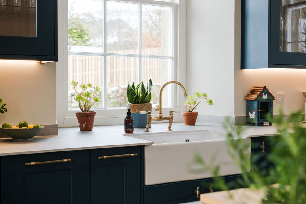 Styled kitchen at The Schoolhouse, Straloch Estate