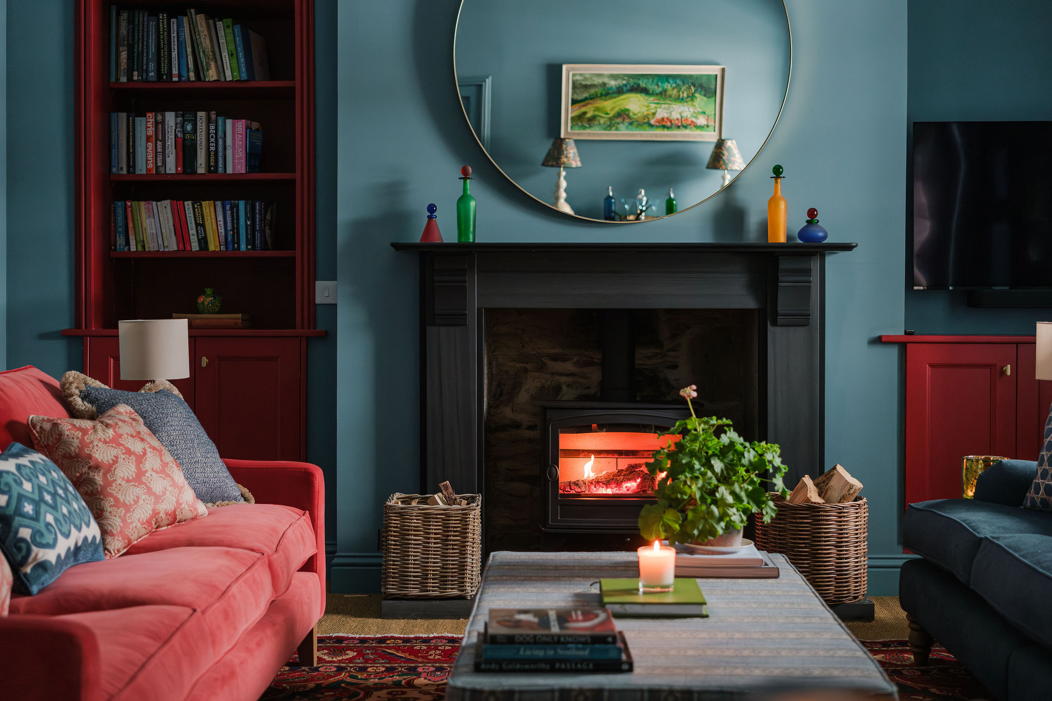 Interior photography of the living room at The Schoolhouse, Straloch Estate, Perthshire